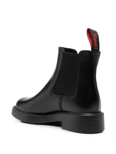 Camper Dean Elasticated-panel Pull-tab Chelsea Boots In Black