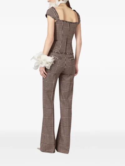 Giuseppe Di Morabito Houndstooth-pattern Stud-embellished Trousers In Animal Print