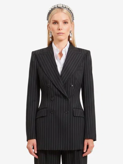 Dolce & Gabbana Doublebreasted Chalk Stripe Jacket In Multi