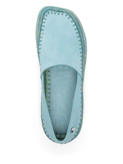 Loewe Rio Suede Espadrilles In Silver