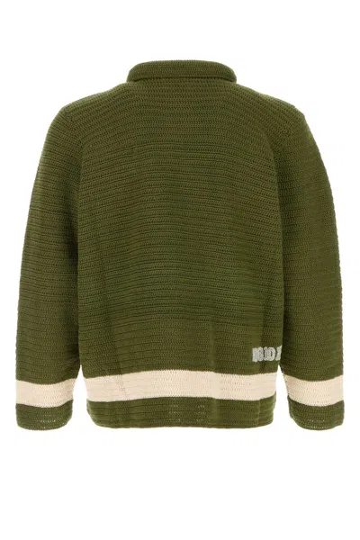 Bode Green Crochet Marsh Shirt In Multi