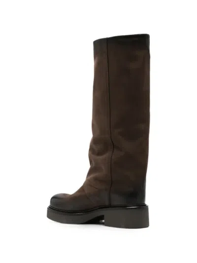 Metisse Leather Pull-on Boots In Brown