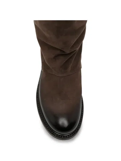 Metisse Leather Pull-on Boots In Brown
