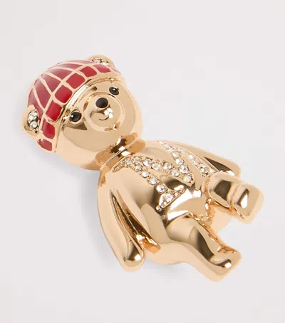 Max Mara Bear Brooch In Nude