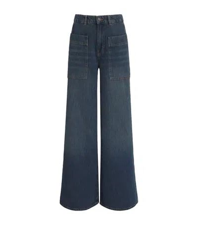 Me+em Leg Elongator Jean Authentic Dark Wash In Blue