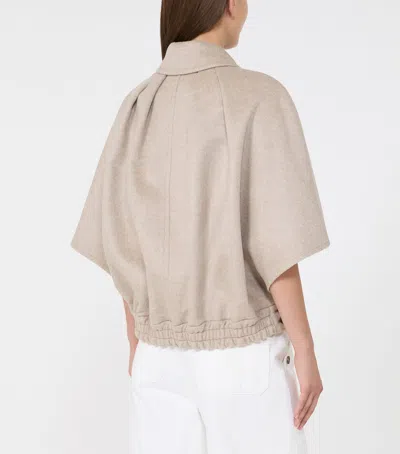 Max Mara Dream Button-up Cape Jacket In Gray