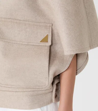 Max Mara Dream Button-up Cape Jacket In Gray