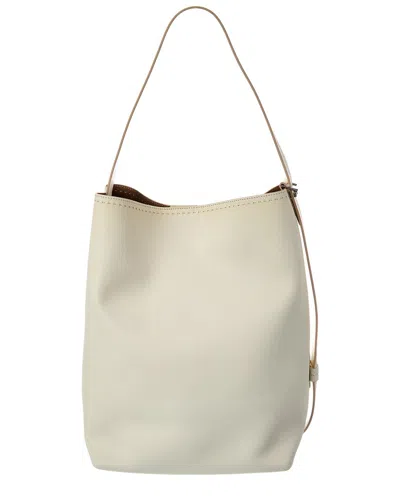 Max Mara Leather Shoulder Bag In White