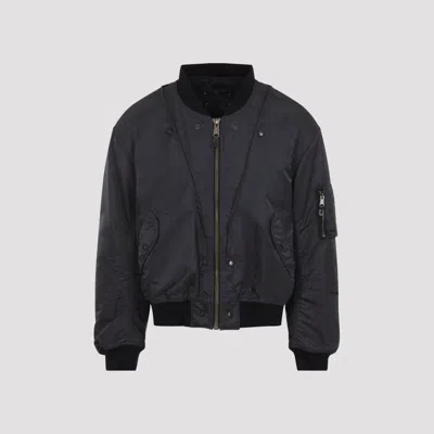 Maison Margiela Nylon Blend Bomber Jacket With Polyester Lining In Gray