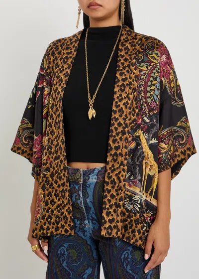 Etro Printed Silk Jacket In Multi