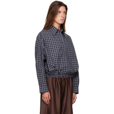 Cordera Navy Checked Bomber Shirt In Multi