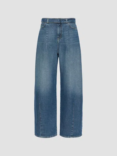 Weekend Max Mara Madia Belted Wide-leg Jeans In Multi