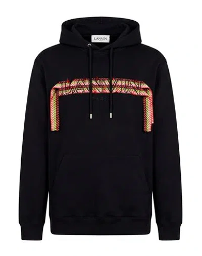 Lanvin Man Sweatshirt Black Size S Polyester In Black