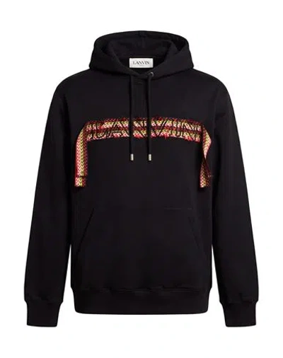 Lanvin Man Sweatshirt Black Size S Polyester In Black