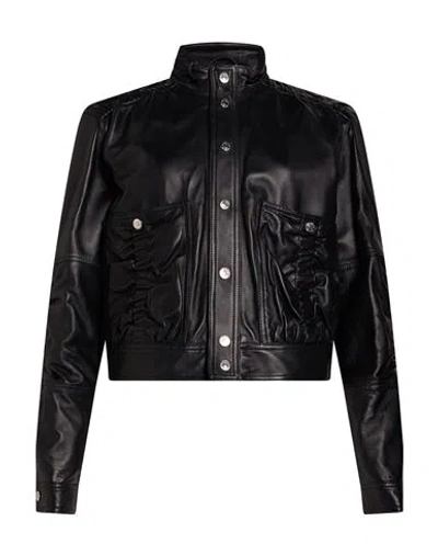 Dsquared2 Black Solid Band Collar Jacket In Black