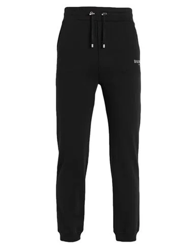 Balmain Logo Printed Elasticated Waistband Track Pants In Black