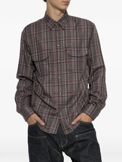 Dsquared2 Check-pattern Flap-pocket Shirt In Brown