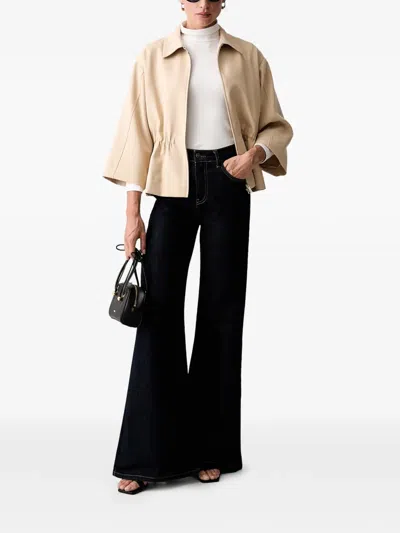 Joop Drawstring-waist Cropped Jacket In Neutral
