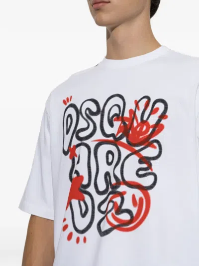 Dsquared2 Dsquared White Cotton Oversize T-shirt In White