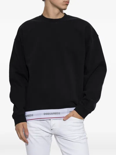 Dsquared2 Dsquared Black Cotton Oversize Sweatshirt In Black