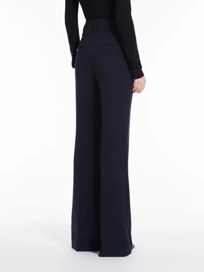 Max Mara Studio-inspired High-waist Flared Trousers With Pressed Pleats In Black