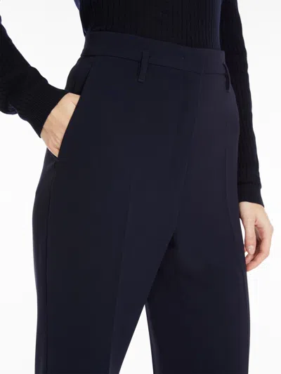 Max Mara Studio-inspired High-waist Flared Trousers With Pressed Pleats In Black