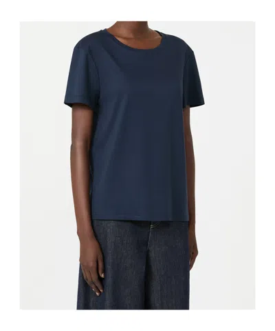 Max Mara Cotton And Modal Jersey T-shirt In Blue