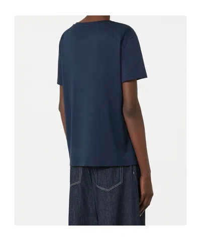 Max Mara Cotton And Modal Jersey T-shirt In Blue
