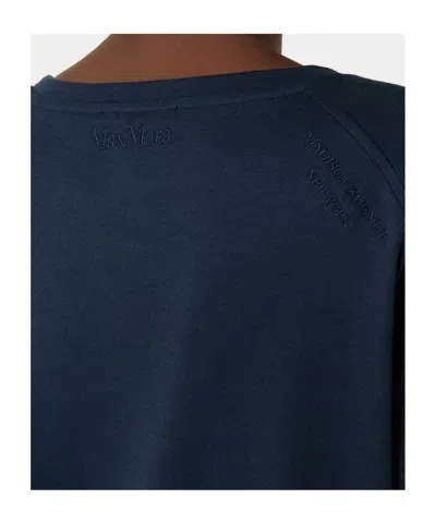 Max Mara Cotton And Modal Jersey T-shirt In Blue