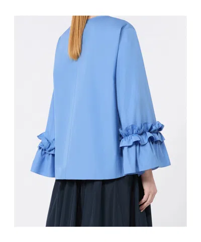 Max Mara Ruffle-trim Blouse In Blue