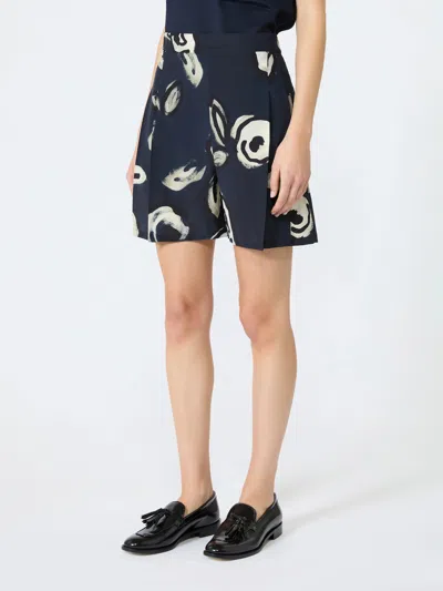 Max Mara Patterned Shorts In Blue