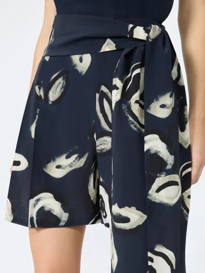Max Mara Patterned Shorts In Blue