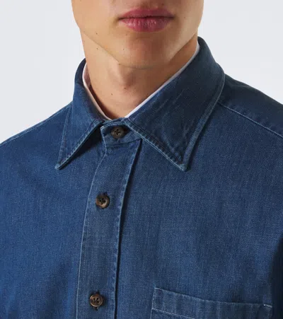 Rubinacci Denim Shirt In Blue