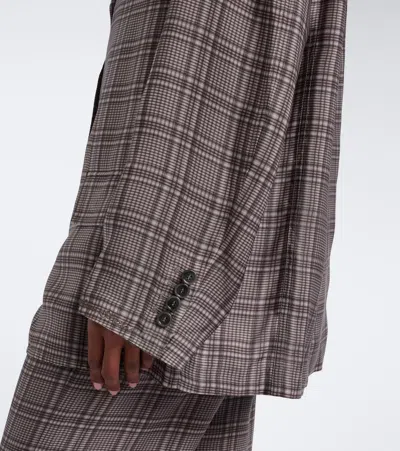 Acne Studios Junida Check Fluid Suit Jacket In Gray