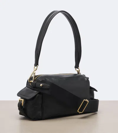 Prada Explore Small Leather Shoulder Bag In Black