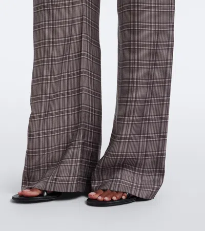 Acne Studios Checked Wide-leg Pants In Brown