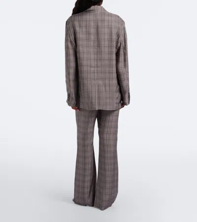 Acne Studios Checked Wide-leg Pants In Brown