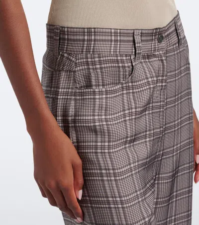 Acne Studios Checked Wide-leg Pants In Brown