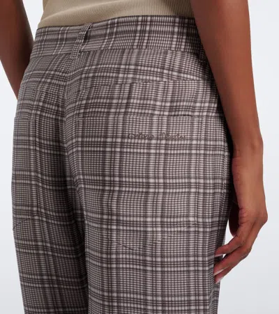 Acne Studios Checked Wide-leg Pants In Brown