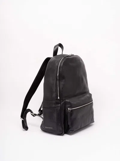 Orciani Grained Leather Backpack In Negro