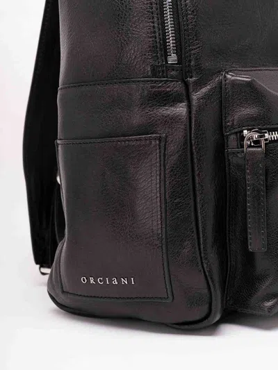 Orciani Grained Leather Backpack In Negro