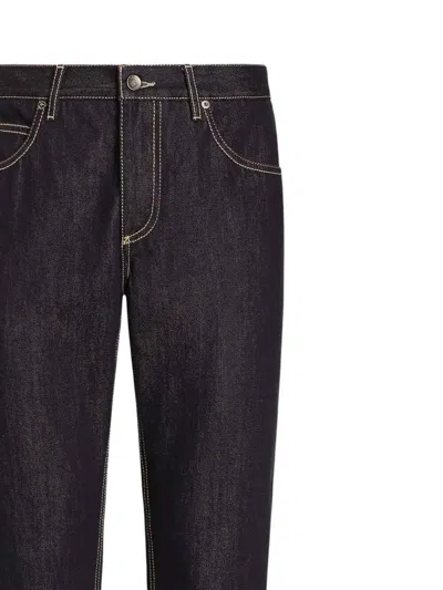 Dolce & Gabbana Regular Stretch Jeans In Azul Oscuro