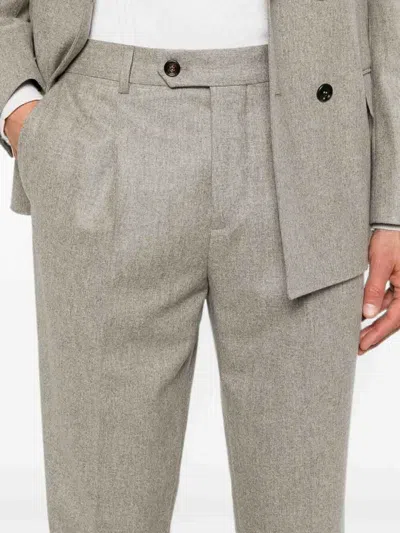 Brunello Cucinelli Double-breasted Wool Suit In Marrón