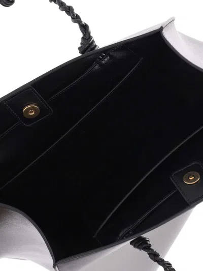 Jil Sander Rectangular Shoulder Bag Smooth Finish Braided Handles In Negro