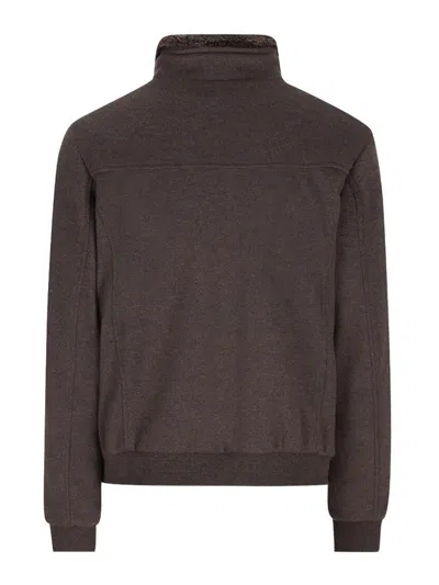 Moorer Pocket Zip-up Jacket In Marrón