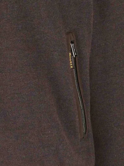 Moorer Pocket Zip-up Jacket In Marrón