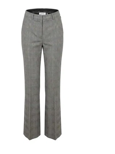 Sportmax Spxanfora Prince Of Wales Check Trousers In Gray