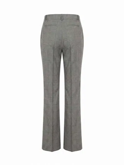 Sportmax Spxanfora Prince Of Wales Check Trousers In Gray