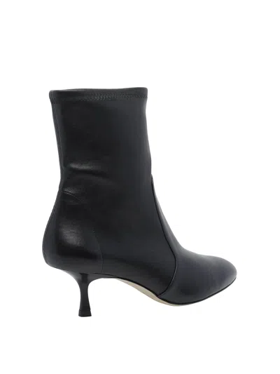 Stuart Weitzman Madison Leather Ankle Boots In Black