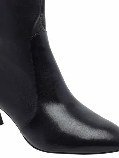 Stuart Weitzman Madison Leather Ankle Boots In Black